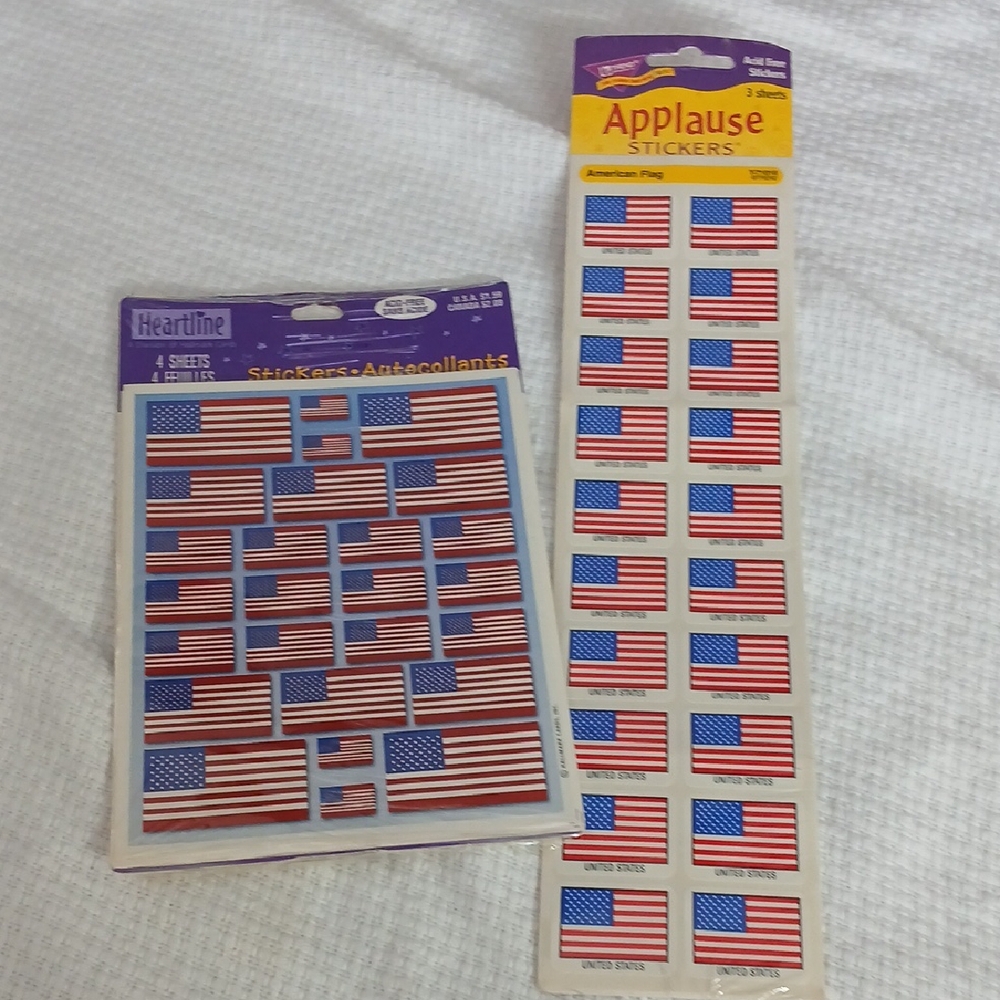 Vintage American Flag Stickers Set